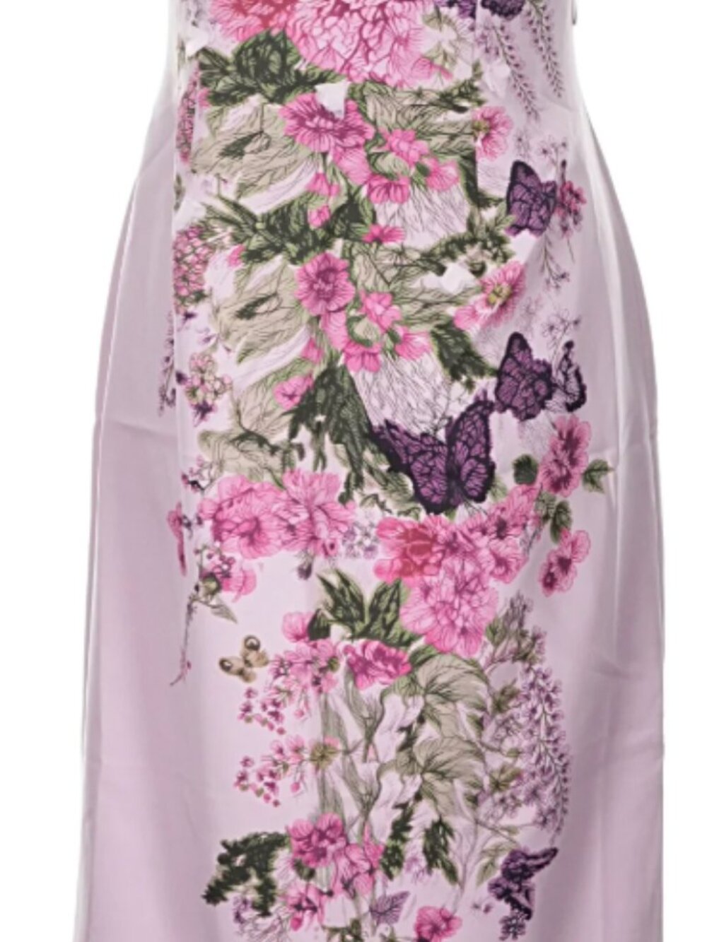 RENE BY RENE RUIZ Strapless Dress Gown Floral Butterfly Pink Purple Size 10 Tea - Picture 6 of 6